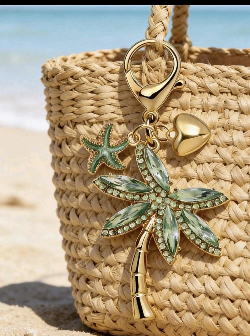 Palm Tree Tropical Beach Theme Bag Charm/ Keychain NEW